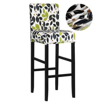 Hoes Voor Barkruk Wit Met Groene Bladeren