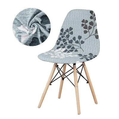 Grijze En Witte Bloemen Scandinavische Stoelhoes