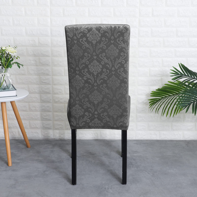 Lys Velvet Chair Cover Charcoal Grijs