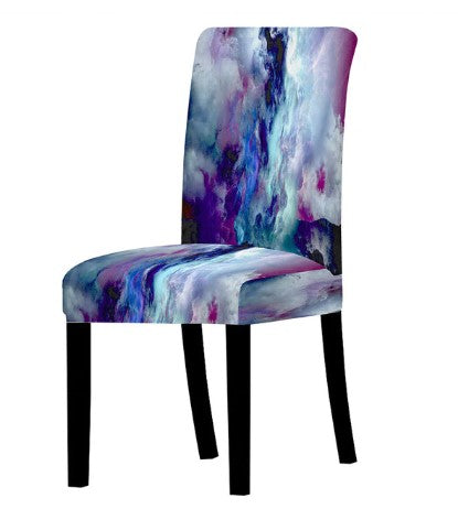 Blauwe Kleurrijke Gemarmerde Stoelhoes