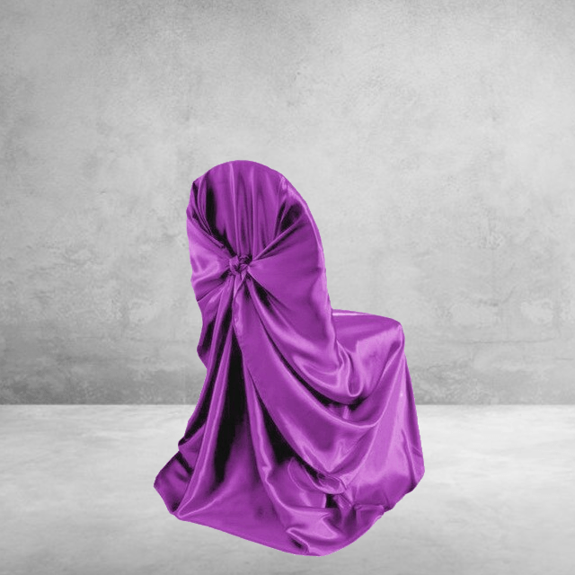 Paarse Satijnen Bruiloft Stoelhoes