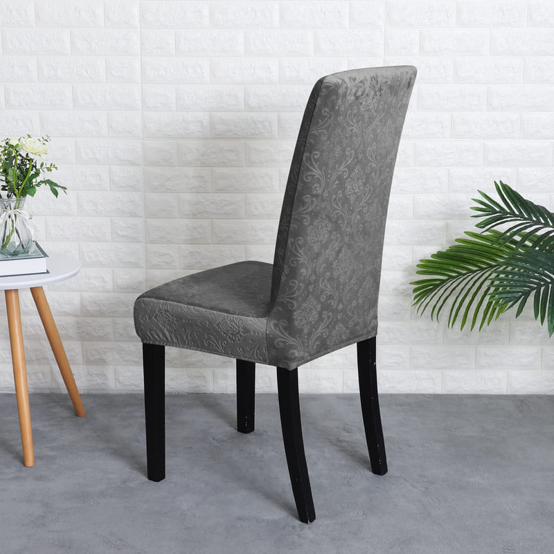 Lys Velvet Chair Cover Charcoal Grijs