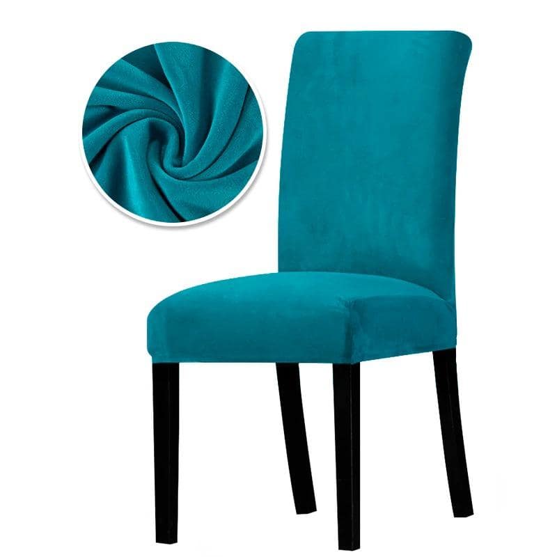 Turkoois Blauwe Fluwelen Stoelhoes