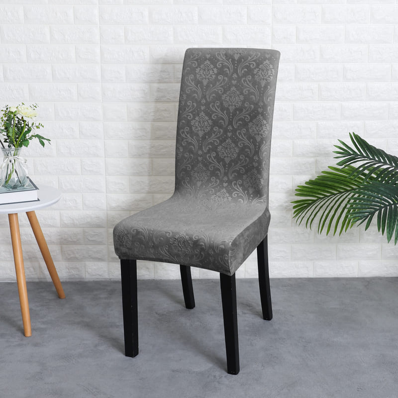 Lys Velvet Chair Cover Charcoal Grijs