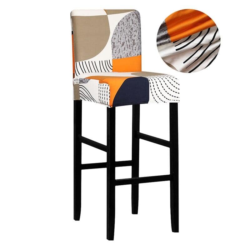 Hoes Voor Barkruk In Wit, Beige En Oranje