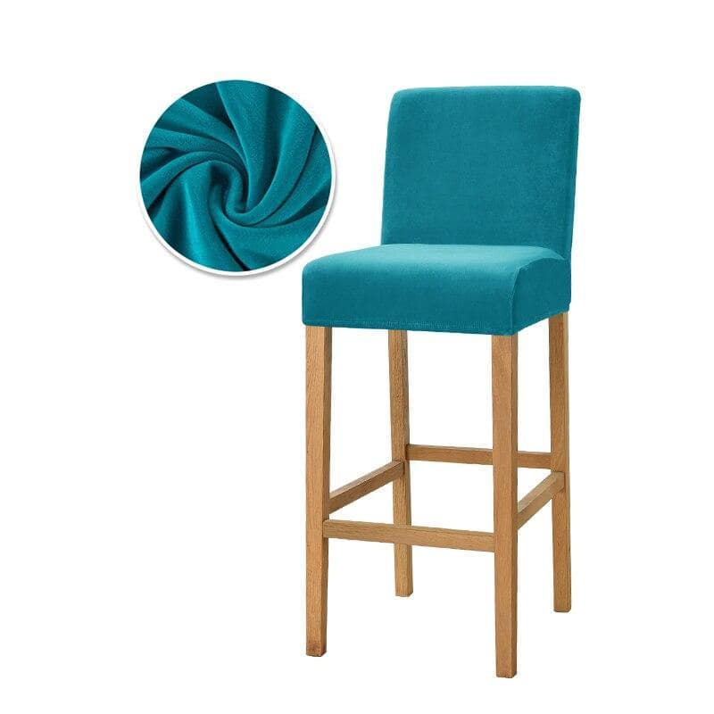 Turquoise Blauw Fluwelen Hoes Voor Barkruk Helsinki