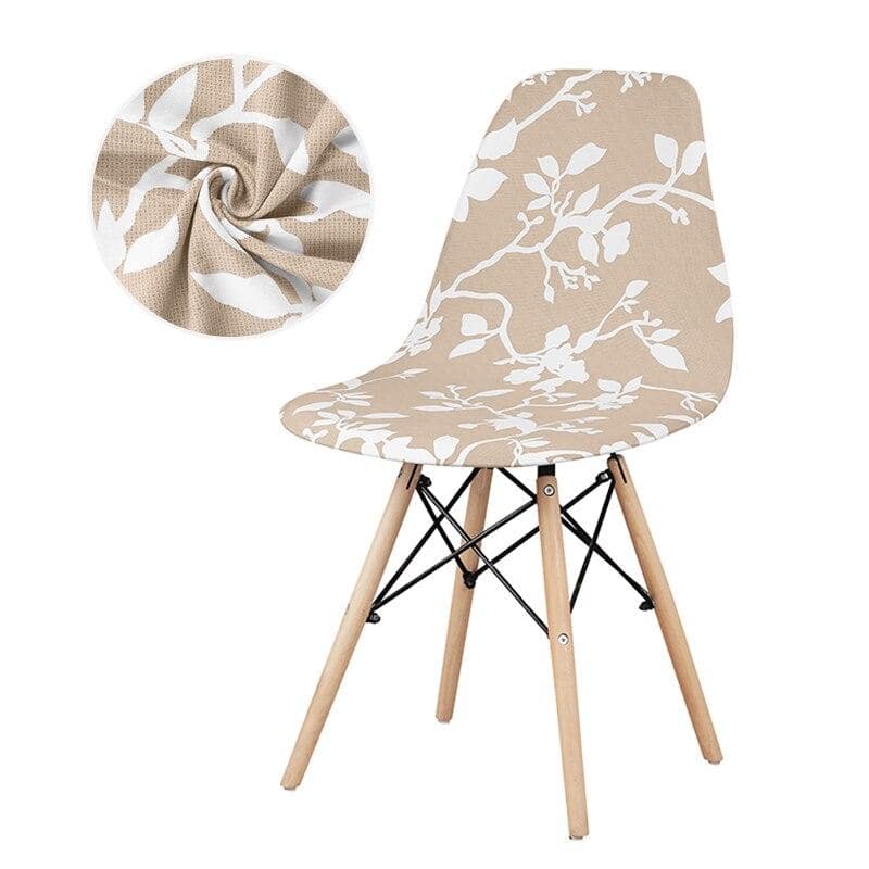 Beige Scandinavische Stoelhoes Met Witte Bloemen Printemps