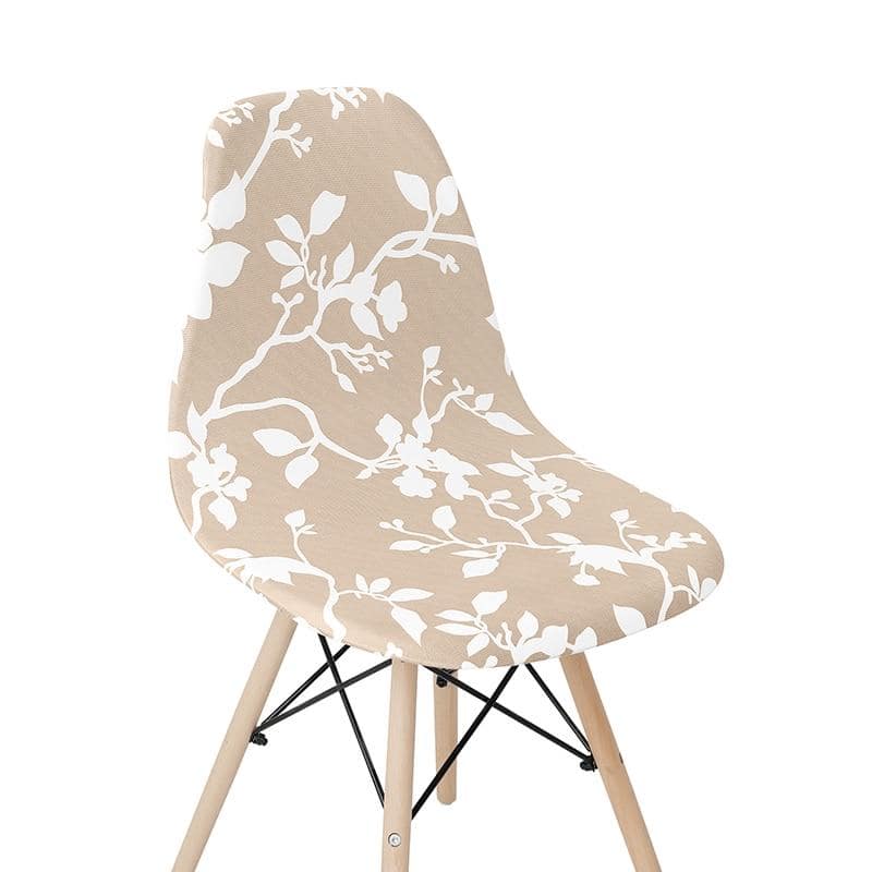 Beige Scandinavische Stoelhoes Met Witte Bloemen Printemps