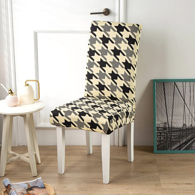 Beige Stoelhoes Met Grijze En Zwarte Sterren