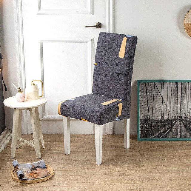 Grijze Stoelhoes Met Oranje Patroon